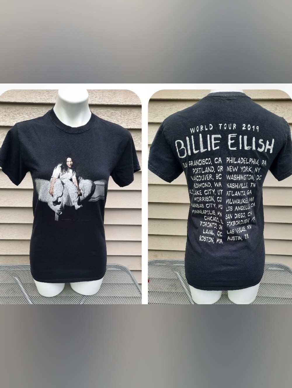 Billie Eilish  2019 Concert World Tour graphic tee unisex Size Small